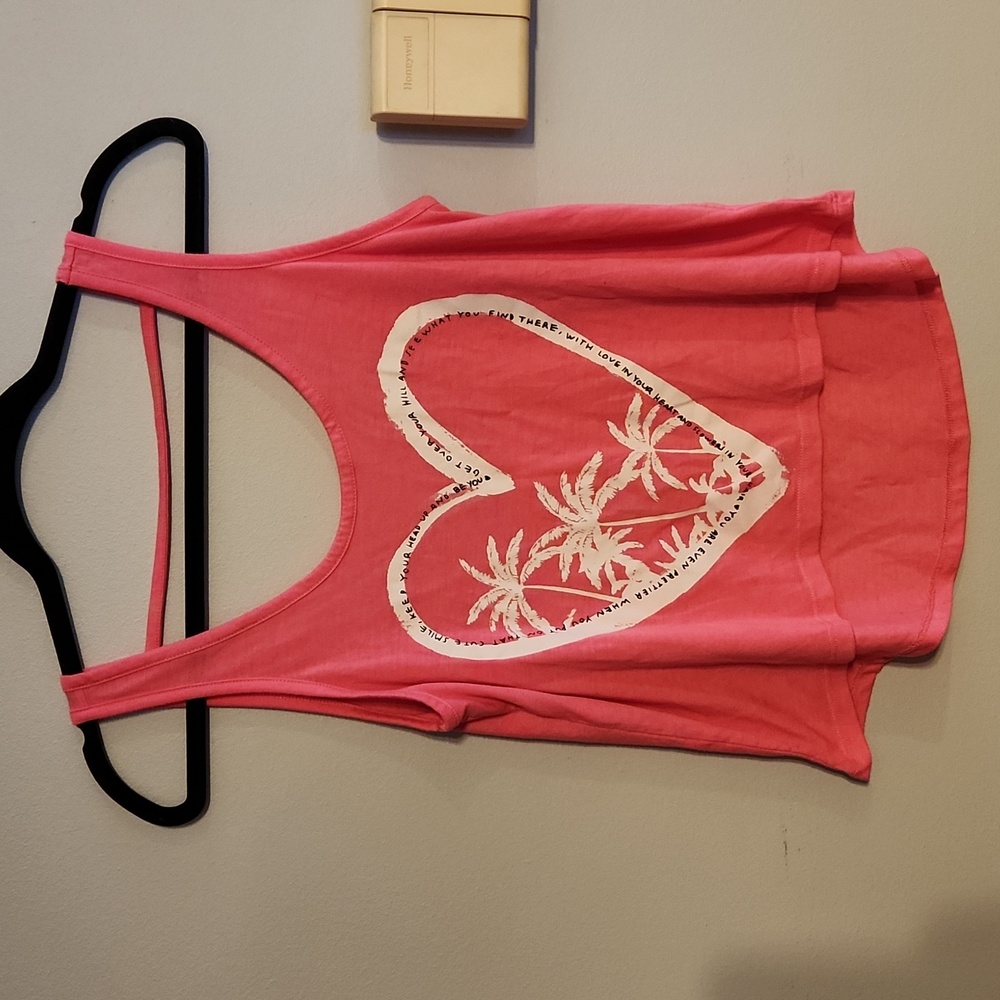 Pink cropped graphic tank